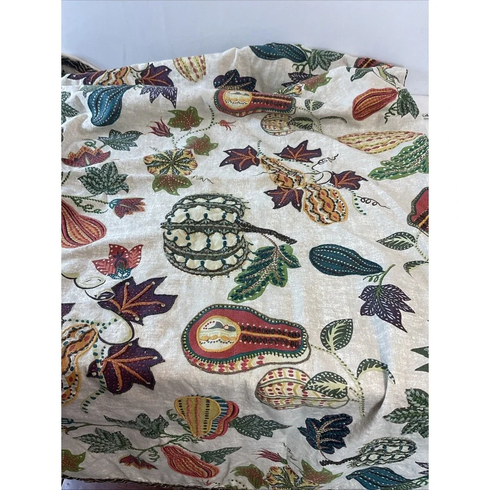 Pottery Barn  Aldo Pumpkin Fall earth tones Cotton Table Throw 48‎ x 46